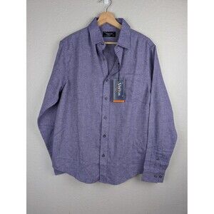 Visitor Premium Shirt Mens Medium Long Sleeve‎ Button Up Herringbone